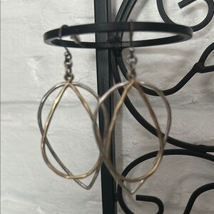 Gold and Silver Geometric Hoop Earrings